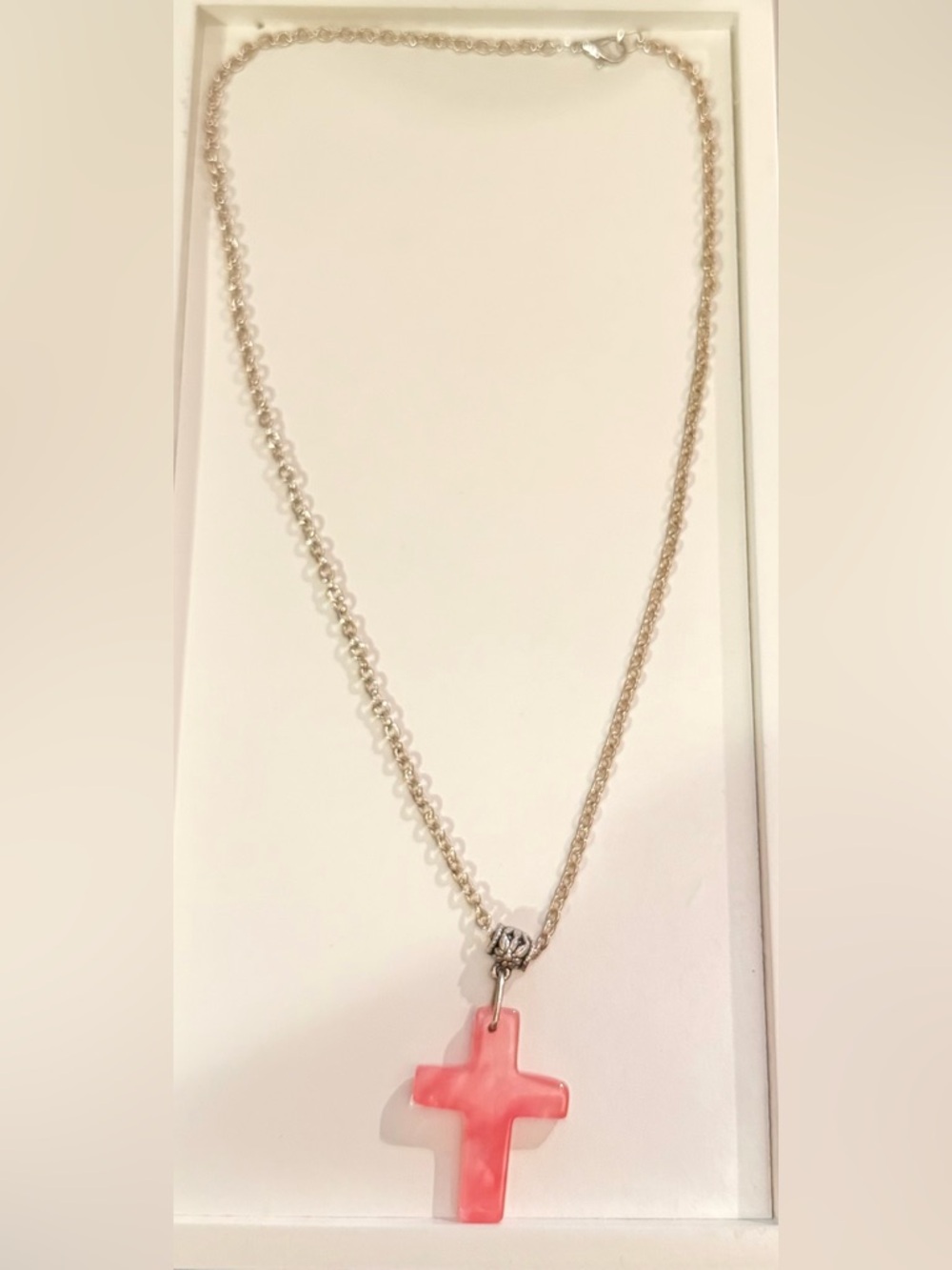 Minimalist Pink Stone Pendant Necklace - Unbranded